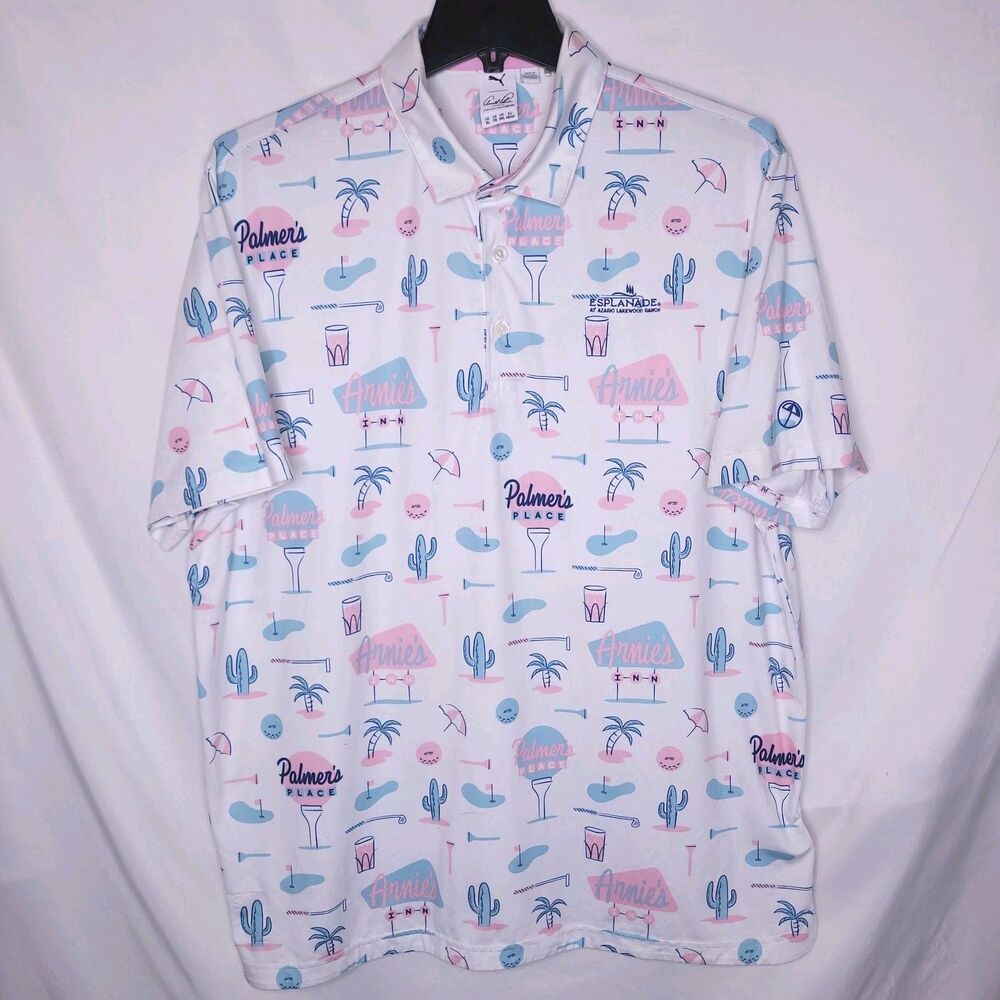 Puma Arnold Palmer Polo Shirt Mens XL Cloudspun Palmers Place Golf